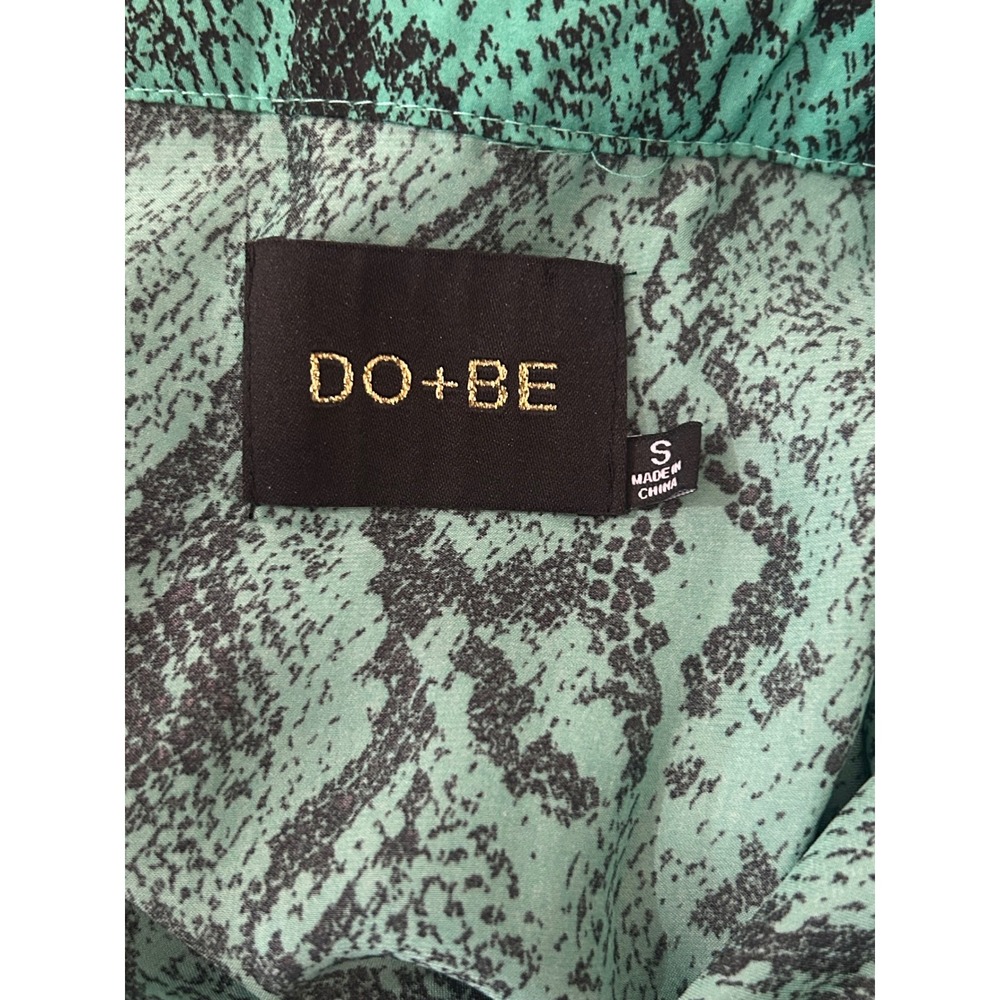 DO+BE Emerald Venom Tie-Waist Midi Dress Women's Small Snake Print Cap Sleeve - Picture 9 of 12